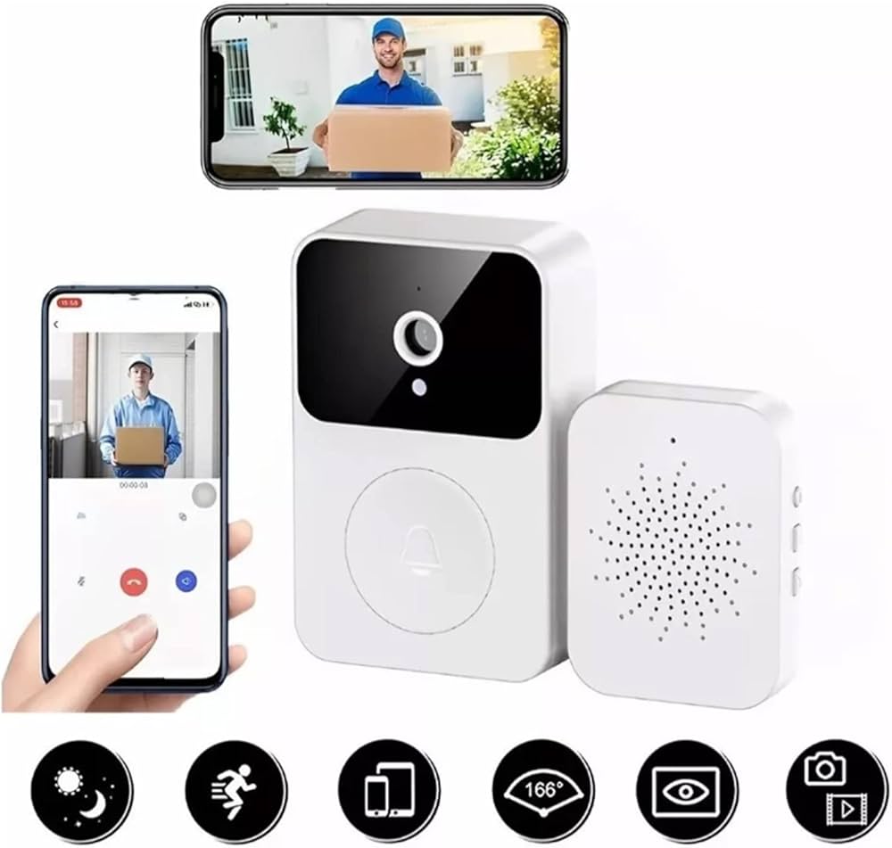 Smart WiFi Camera Doorbell – See and talk to visitors from your phone